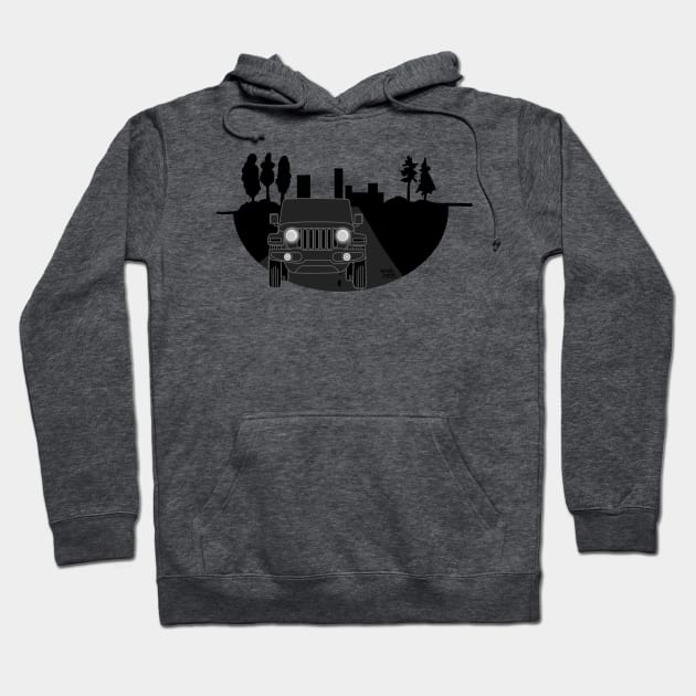 Jeep trip in the dark Hoodie by Aurealis